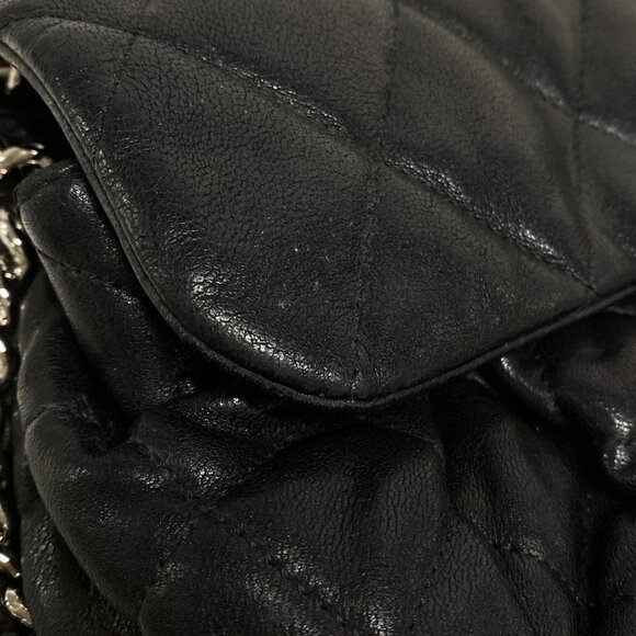 Auth CHANEL Chain Around / Matelasse A49889 Black Leather Shoulder Bag - Picture 10 of 16